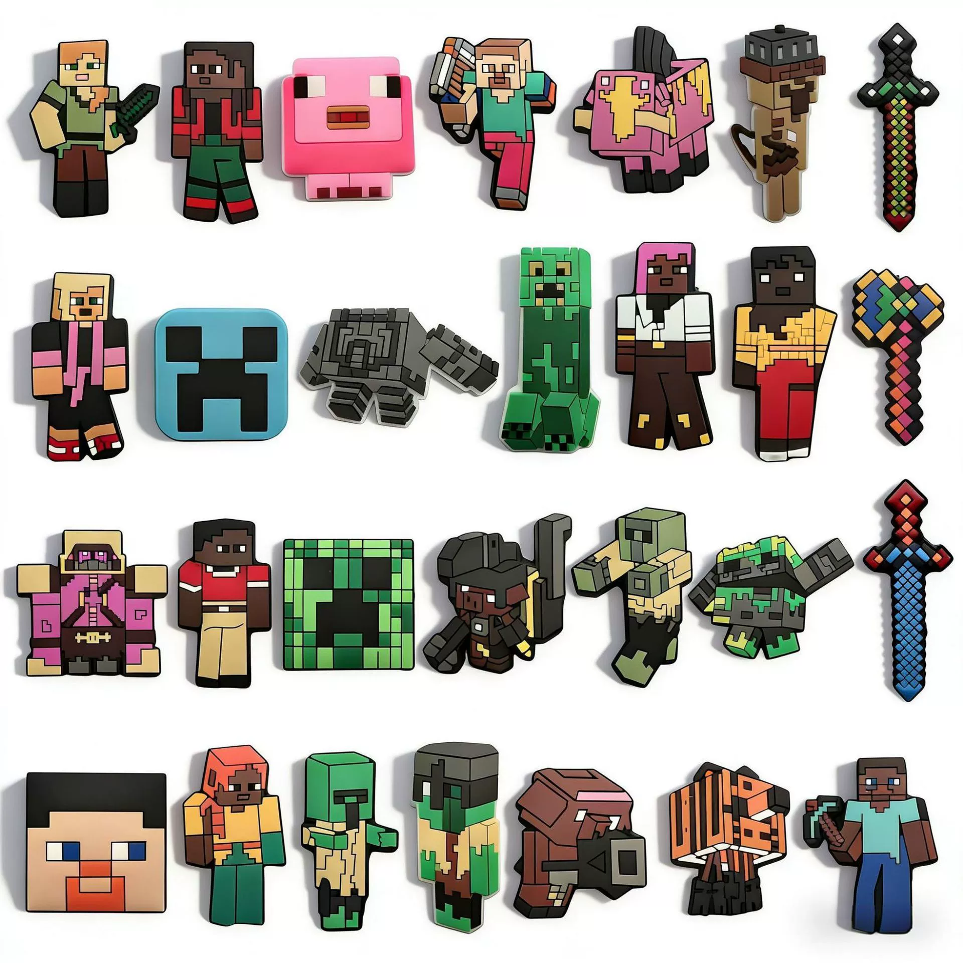 Трансграничная обувь Minecraft Crocs, пряжки для обуви с цветами, съемные аксессуары для обуви, хит продаж, декоративные пряжки для садовой обуви, оптовая продажа