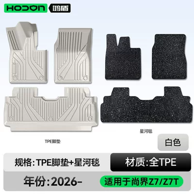 Modelə uyğun ayaqaltı — modification accessories carpet supplies - hongmeng-smart-travel-fashion-z7-26-models-double-layer-foot-mat-white-tpe-black-starry-sky-carpet-starry-sky-coverage