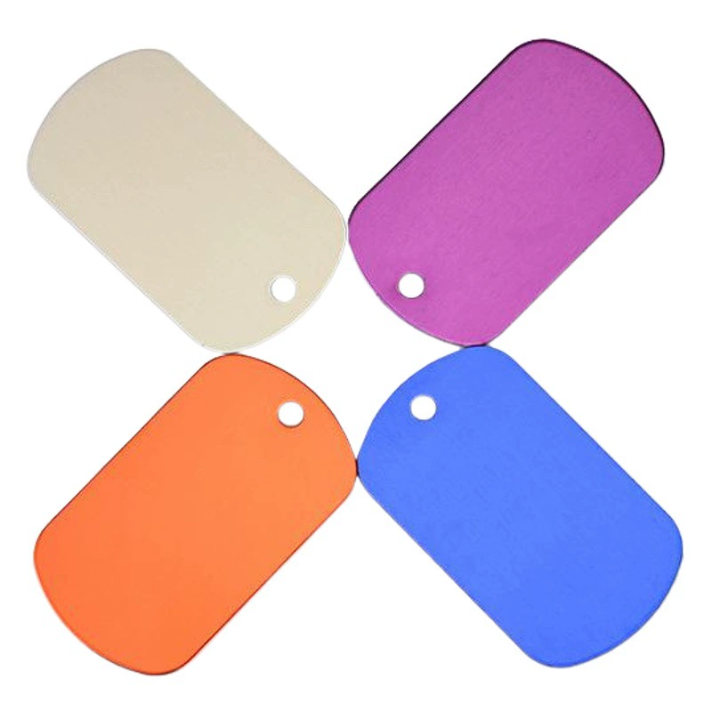 Алюминиевый квадратный металлический брелок для собак, заготовка для идентификации питомца, можно гравировать, цветной кулон для питомца, оптом