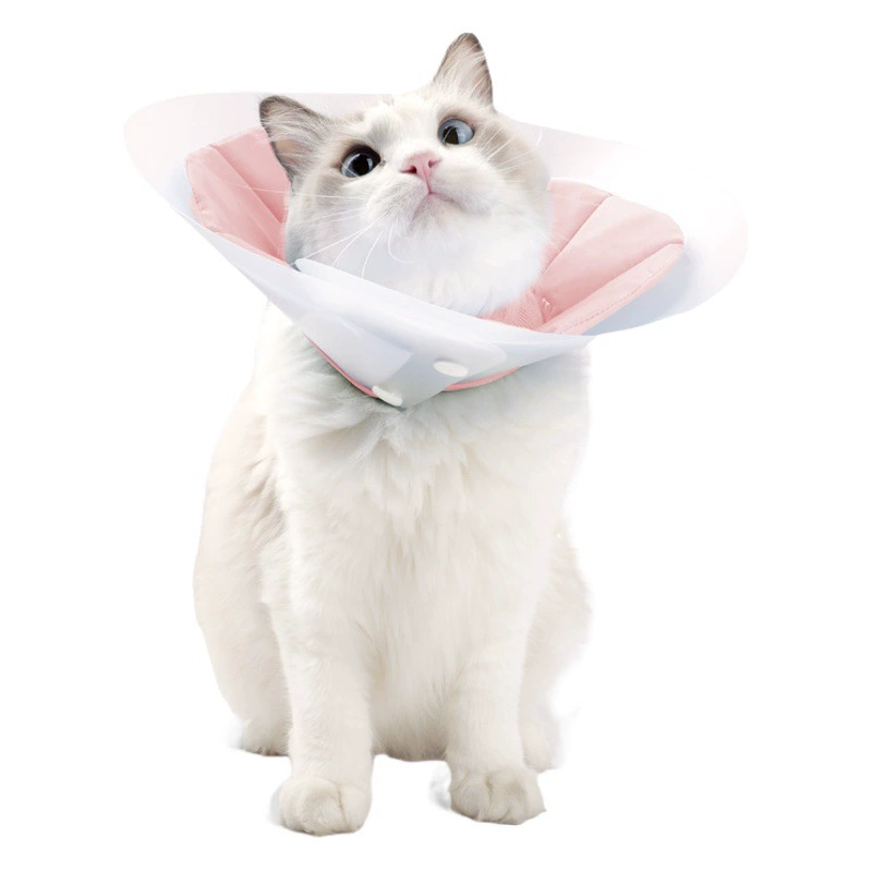 Ошейник для кошек «Элизабет»: защита от вылизывания и укусов, двухслойный, водонепроницаемый из ПВХ, для ухода за шеей