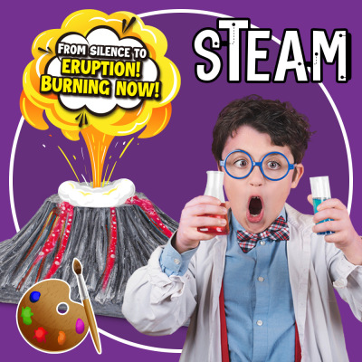 Cross border fun steam Scientific experiments suit diy manual Volcano Eruption children Puzzle Science and Education Toys wholesale