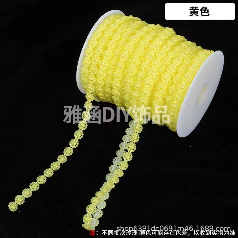 Perlas de imitación de color de 10mm, girasol, cuentas colgantes, sombreros de hoja de loto, cuentas redondas, luces de colores, muñecas, encaje, bricolaje