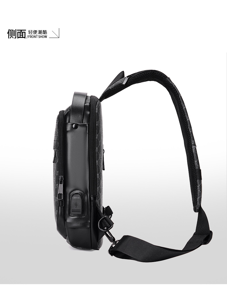 Men's chest bag, crossbody bag, anti-theft password lock, single-shoulder backpack, best-selling water-resistant storage bag, outdoor chest bag undefined