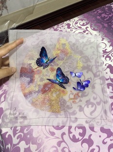 Su embroidery finished double-sided embroidery small embroidery piece hand embroidery round fan fabric silk bag accessories