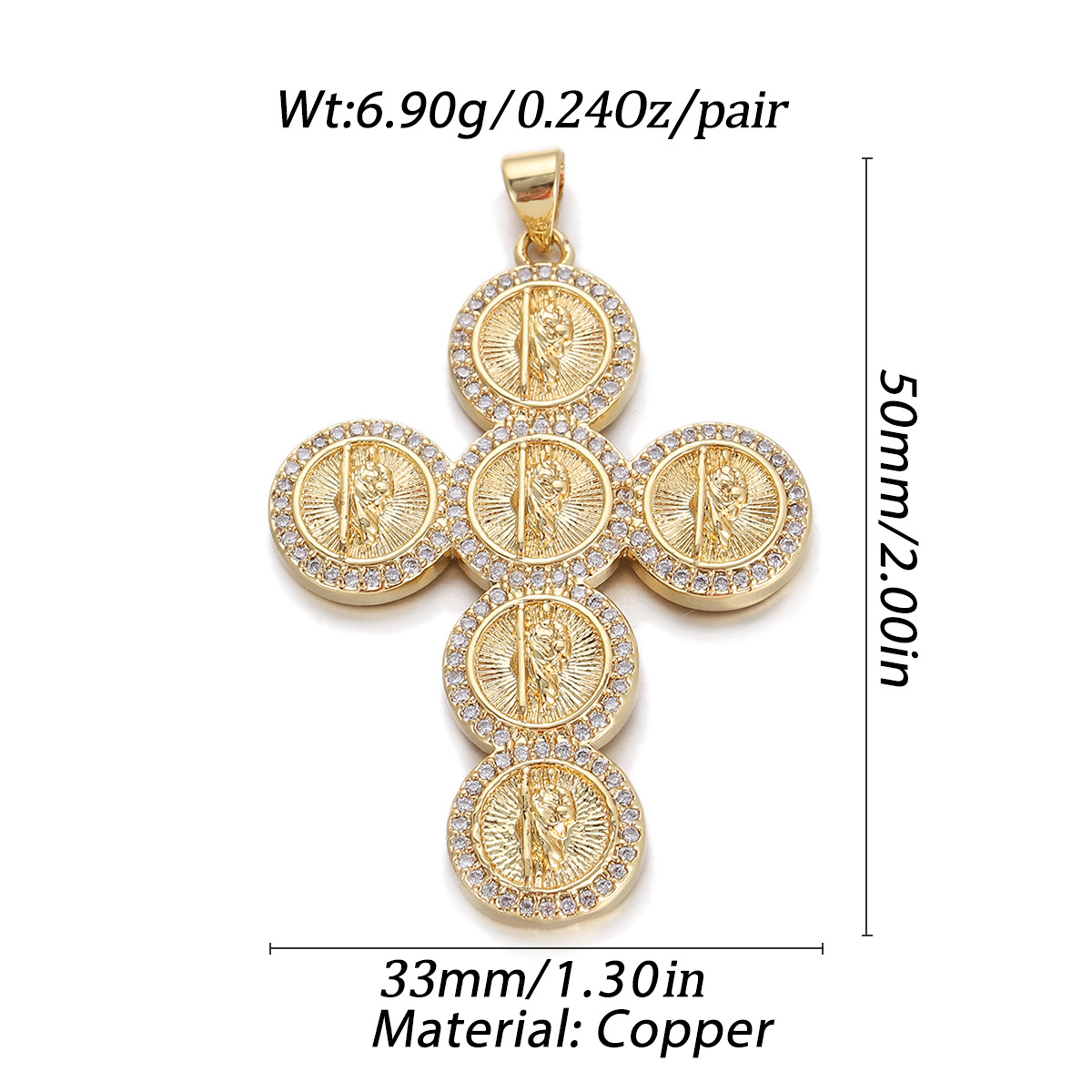 4g Weight Pendant, Chain Jewelry Making Type 20 * 33mm Jewelry Making Size Zircon Inlay Material DIY Jewelry Accessories Classification 1 Piece Quantity Copper Material Cross, Virgin Mary Pattern Plating Design Religion, Classic Style Style 1 Piece 20 * 33mm Copper Zircon Cross Virgin Mary Pendant Chain 2