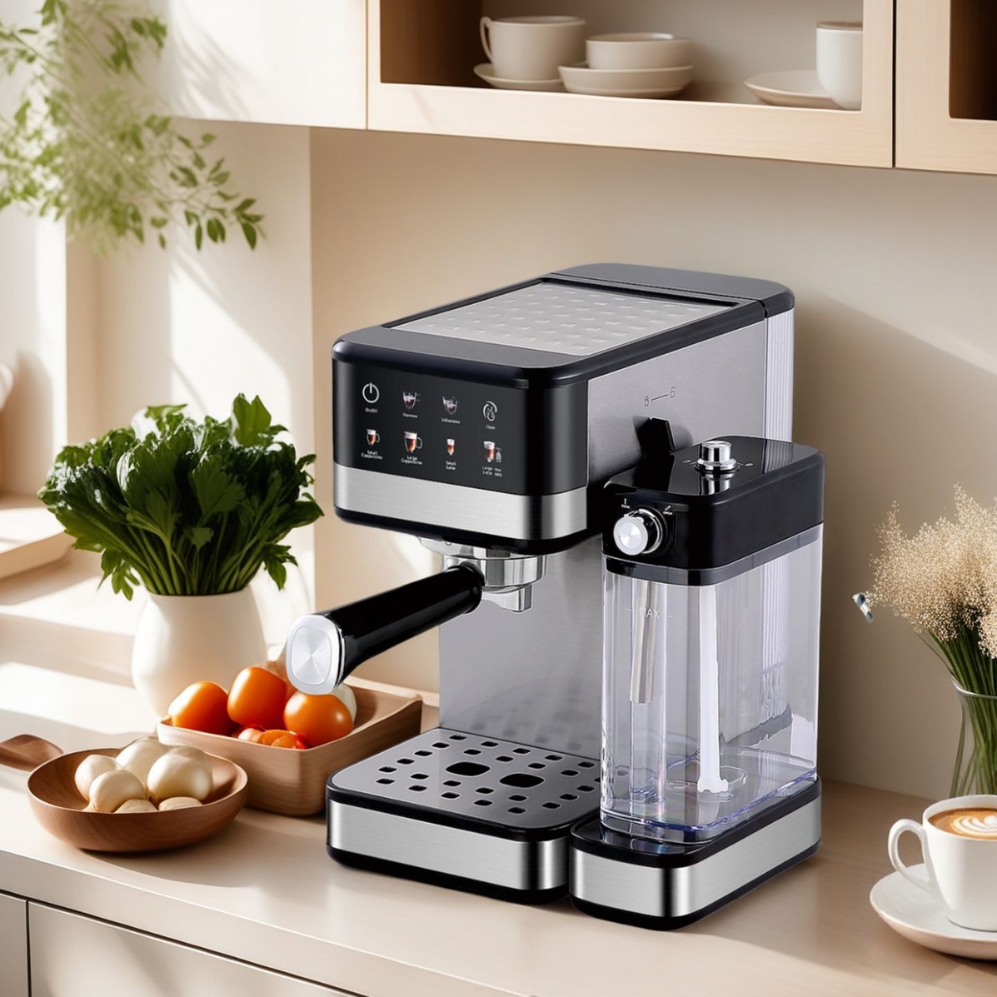 Cross-Border New High-Quality Italian Coffee Machine 20Bar Household High-Pressure Extraction Concentrated Milk Foaming Export Logo