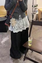 韩系白色刺绣蕾丝网纱屁帘女25年新款半身裙叠穿多层次罩裙直销