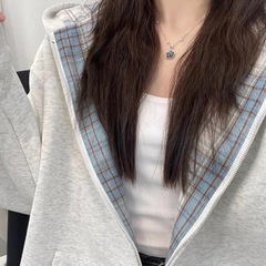 山东即墨卫衣外套女款2025新款早秋穿搭宽松韩系慵懒风小个子开衫