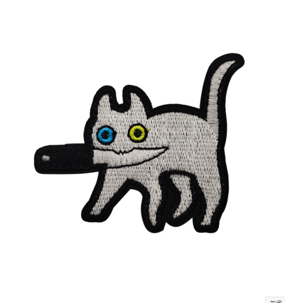 Taifeng lindo animal de dibujos animados con cuchillo gato pato ganso bordado táctico tela insignia de velcro insignia de moral
