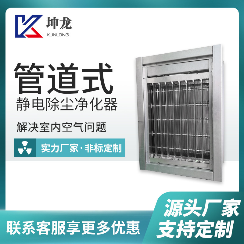 Pipe-Type Electrostatic Dust Removal Purifier Air Disinfection Device Composite Purifier Treatment Electronic Dust Collector