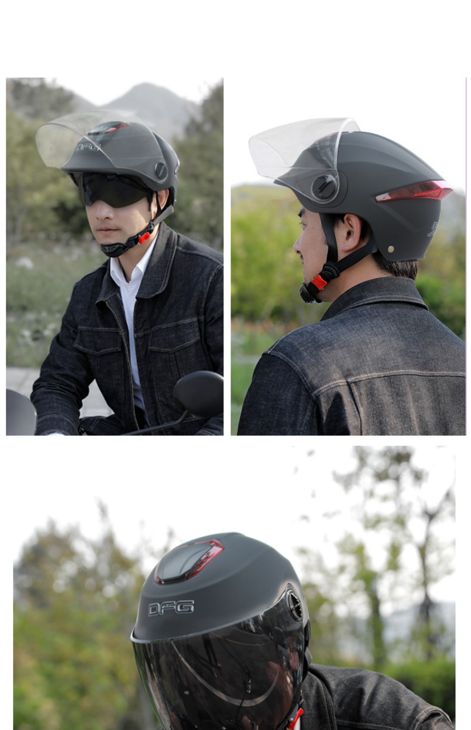 Dfg3C Certified Battery Electric Vehicle Helmet for Women, Summer and All-Season Use, Half Helmet for Men, Motorcycle Safety Helmet
