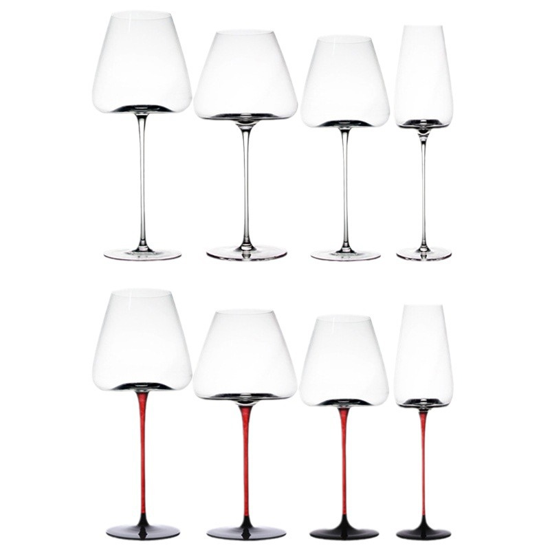 Elegante simple copa de cristal de vino copa de vino de gran capacidad Gran vientre negro pajarita copa de champán