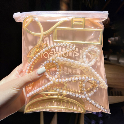 Korean Flaxen Hair Grip Hindbrain Card issuance Hair Clamp Headdress the republic of korea grace temperament Large Hairpin Sharks clip