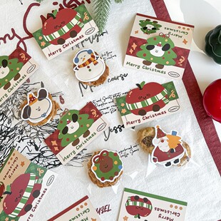 2024 Christmas Card Candy Frosting Biscuits Snacks Pastry Snowflake Crisp Toffee Baked Soufflé Packaging Bag