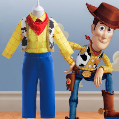 Boy's Stage Performance Costume Set from Toy Story: Woody's Colorful Design Three-Piece Suit