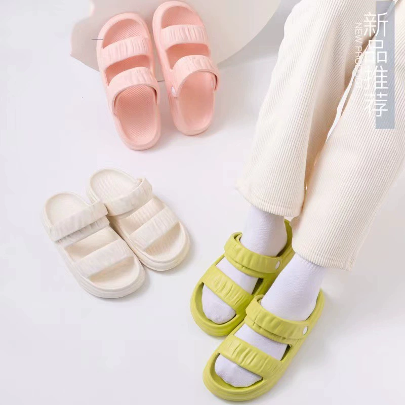 Осень 2023 Новые однотонные сандалии Женская модная верхняя одежда Домашняя и верхняя одежда Сандалии на ощупь для женщин EVA