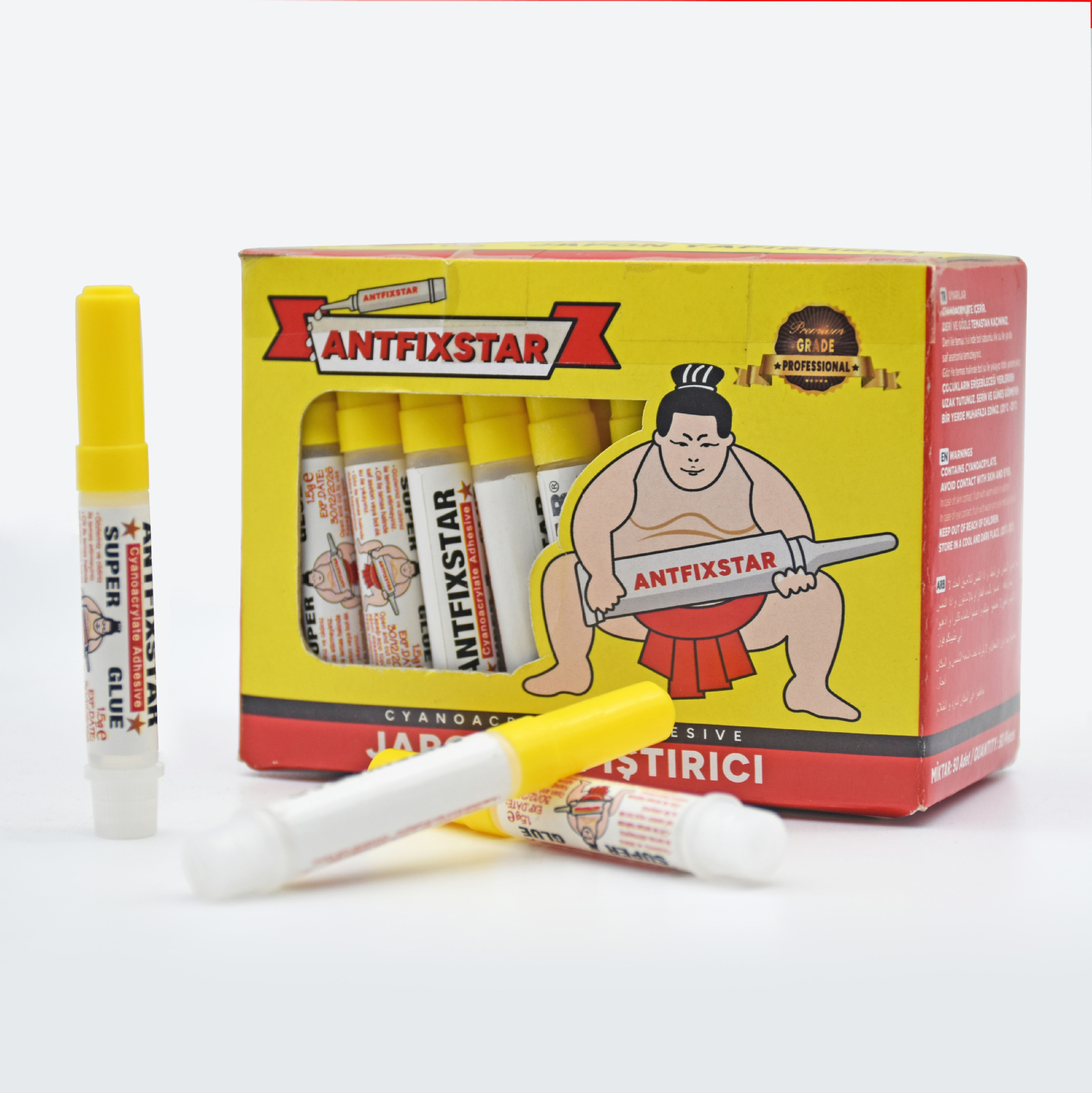 黄盖塑料管装502胶水1.5g 外贸出口俄罗斯乌克兰瞬间强力胶水鞋胶