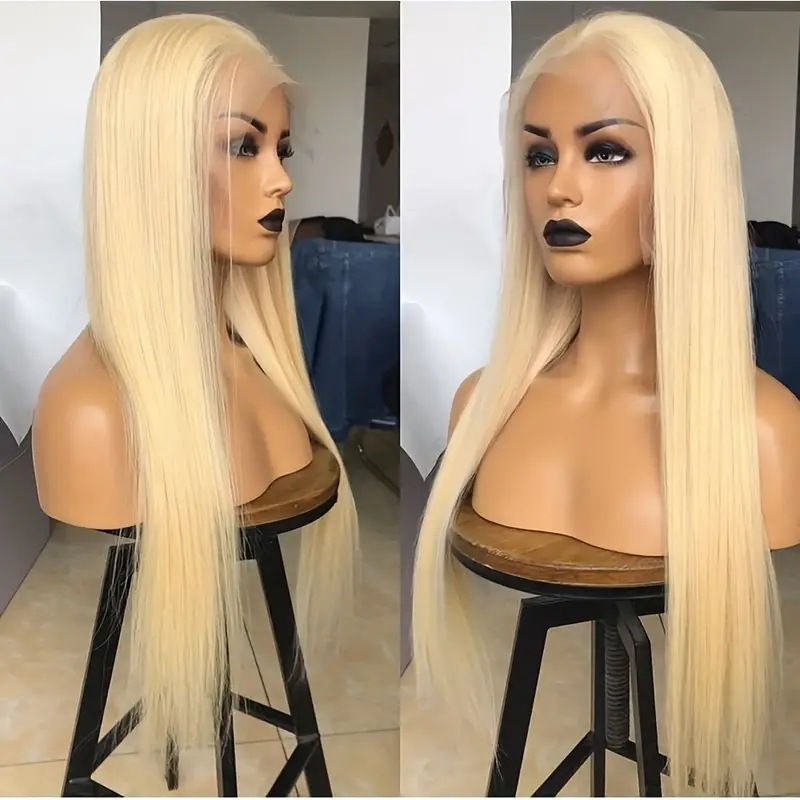 Parrucca lace front sintetica liscia beige riga centrale_voghion.com