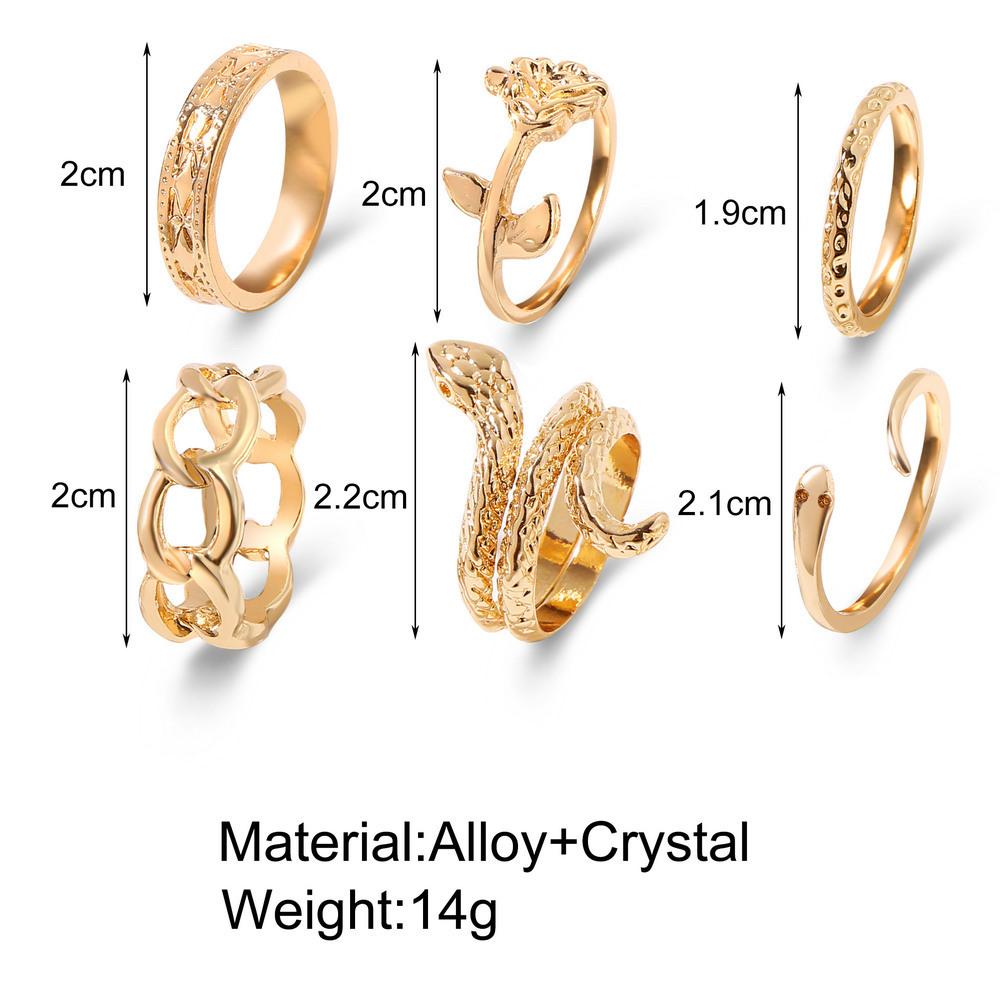 Fashion Snake Alloy Plating Rings display picture 6