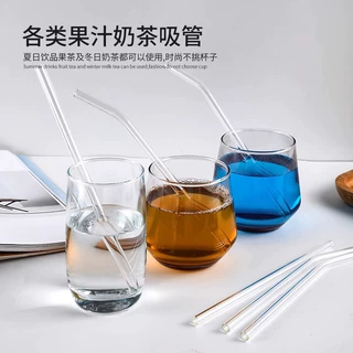 玻璃吸管非一次性耐热环保喝水吸管孕产妇透明弯粗奶茶超长大吸管