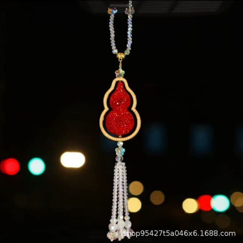 2024 new car diamond-encrusted hoist pendant car interior pendant pendant peace rearview mirror pendant transfer