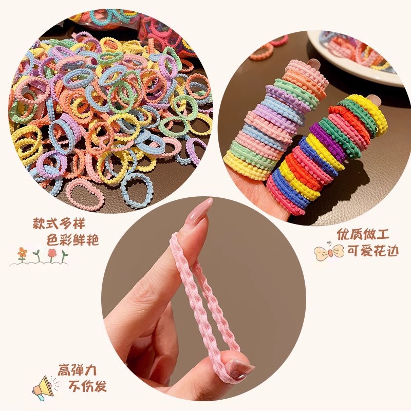 Tocado de cuerda de pelo de las niñas falda ensanchada diadema de tamaño pequeño alta elasticidad de los niños no duele banda de pelo dulce banda de goma bebé