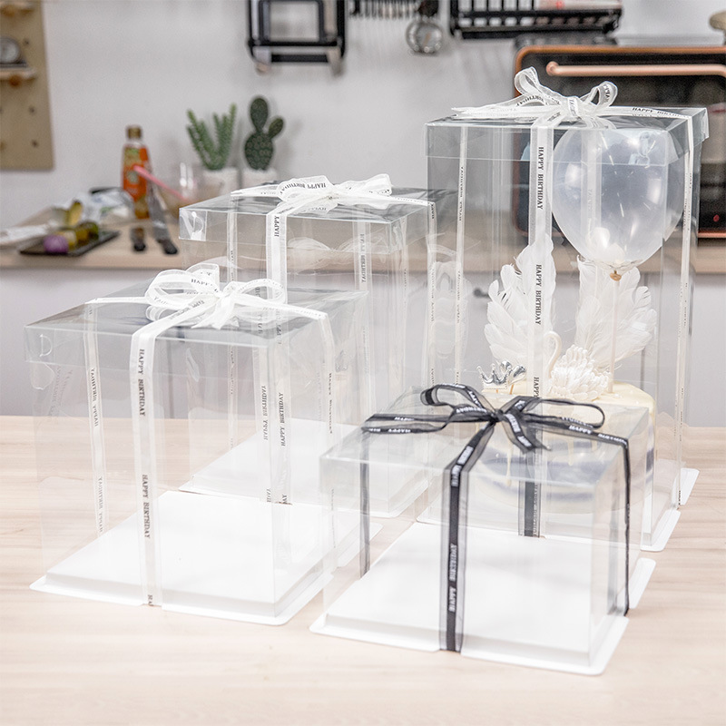 厂家全透明蛋糕盒 网红四寸4寸6寸8寸10寸12寸加高生日蛋糕包装盒