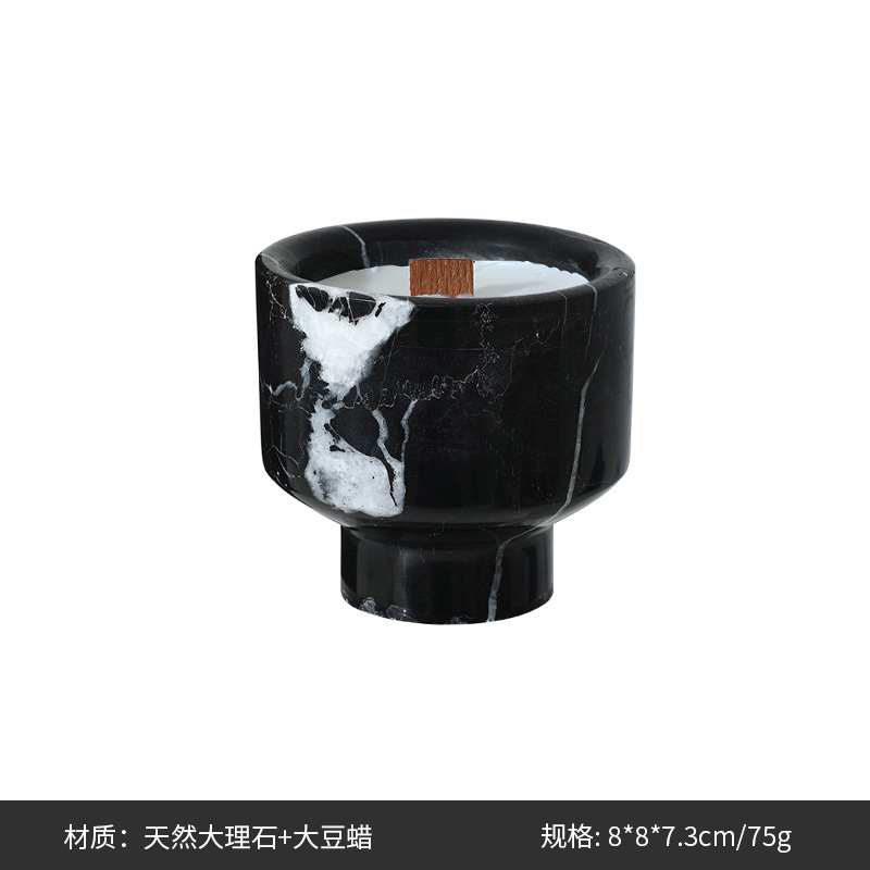 新しい中国風のわびさび天然大理石の香りのキャンドルクロスボーダーホームショールームB&B寝室クリエイティブソフト装飾装飾品|undefined