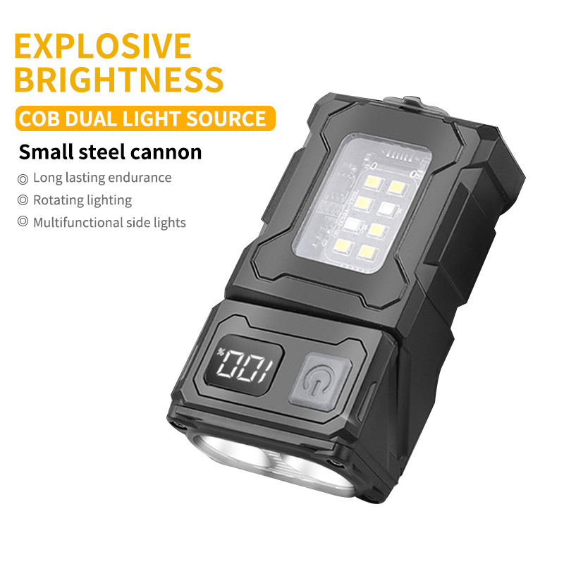 Nuovo display digitale COB+LED, potente luce da lavoro, uscita a ventosa magnetica rotante a 180°, avviso di emergenza_voghion.com