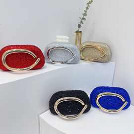 欧美跨境潮流经典圆盒手拿包晚宴包亚克力包复古金属提把单肩斜挎