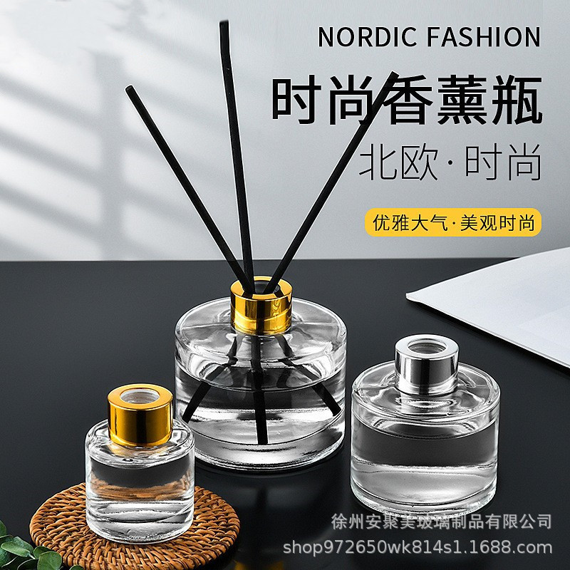 Botella de aromas de caña flor seca perfume transparente botella de fragancia transfronteriza 50ml botella de aromas de fijación