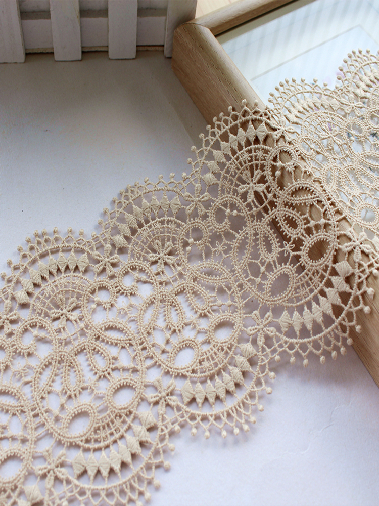 Japón 7cm polietileno de línea delgada accesorios de encaje solubles en agua DIY ropa falda pendular material de decoración de puño