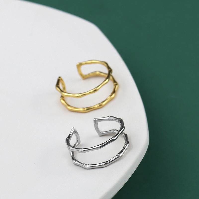 Fashion bamboo ring female double hollow creative simple fashion open ringpicture16