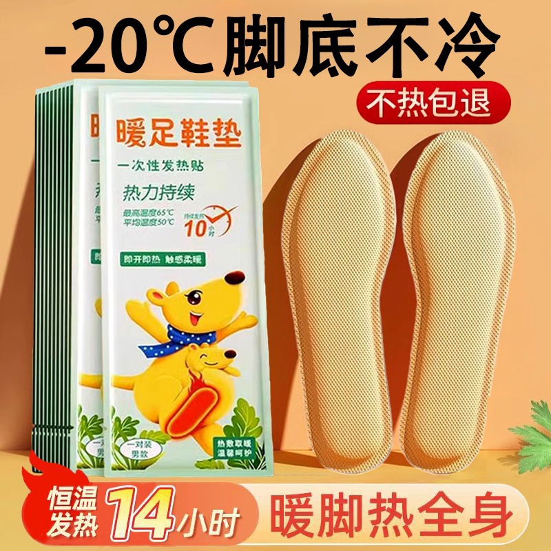 Warm Foot Insoles for Women, Self-Heating Foot Pads, Mugwort Heating Pads, Foot Warmers, Baby Patches for Men, No Charging Required in Winter