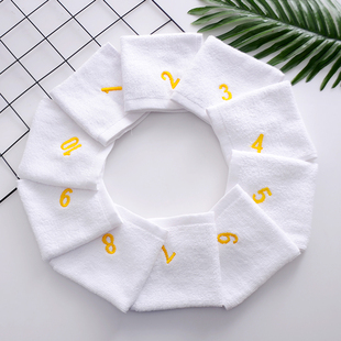 Wholesale towel kindergarten digital number small towel white face wipe hand wipe mouth square towel lanyard custom log
