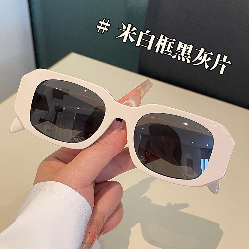 P家新款欧美方形个性莫兰迪色墨镜粗腿太阳镜潮流眼镜带LOGO批发|undefined
