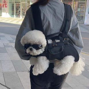 Particles Meow Koji Pet Double Shoulders Cross Back Back Dog Bag Small, Medium and Large Dogs Pet Dogs Going Out Riding Portable Artifact