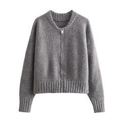 外国貿易の卸売りの秋の新型の欧米風のファスナーの丸首のニットのカーディガンのパイロットのジャケットの上着