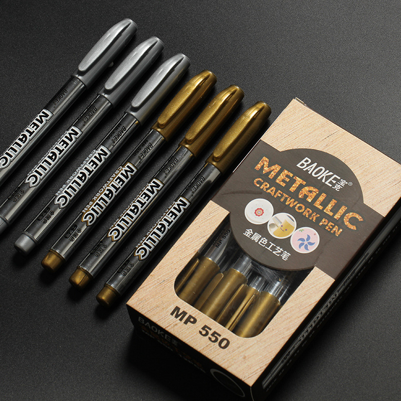 Baoke MP550 pluma de plata de oro del arte de la pintura rotulador boda signo-en firma tarjeta de felicitación de la pluma