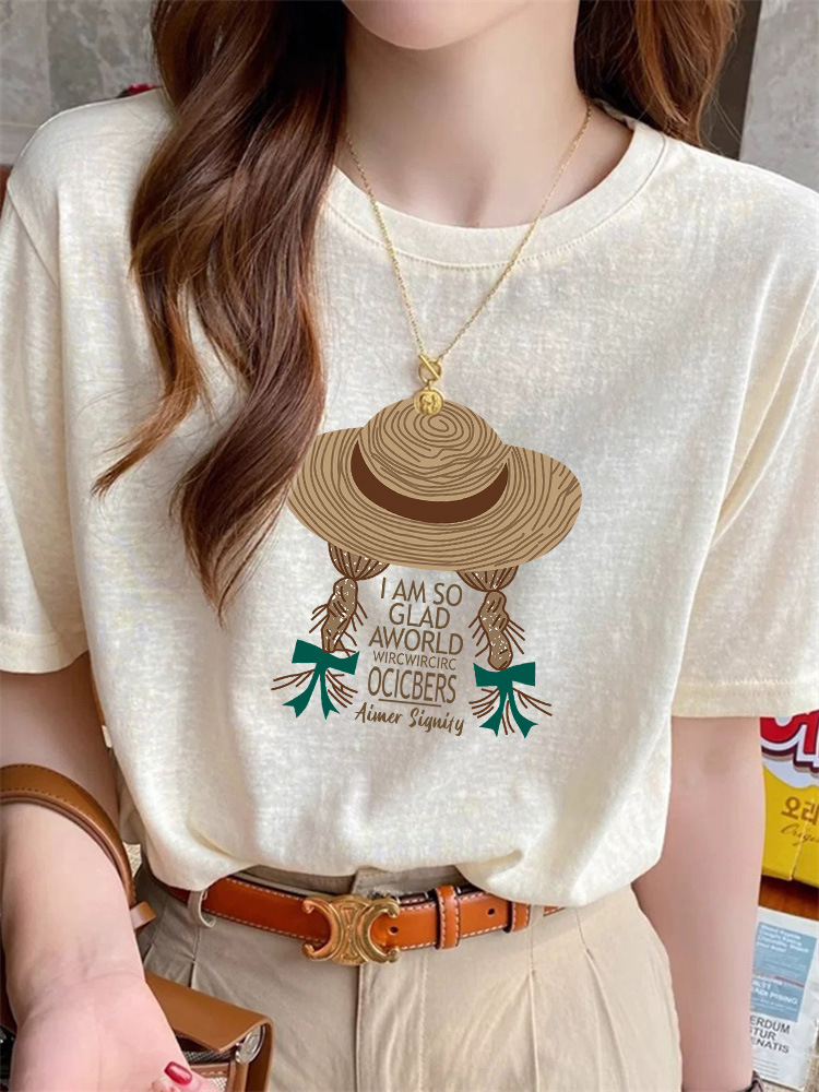 Snowflake Cotton Round Neck Short-Sleeved T-Shirt for Women 2026 New Design Niche Fashion Versatile Light Yellow Top Summer
