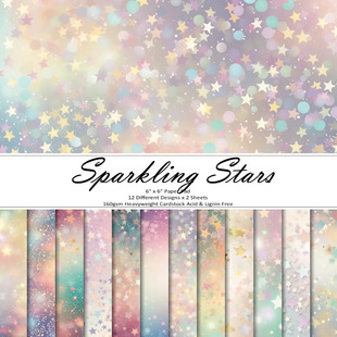 24 Sheets of DIY Photo Album Scrapbook Journal Background Paper Pattern Paper Starry Sky Ins Material Paper Journal Material