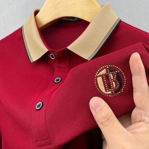 Stylish Casual Men's Short-Sleeve Embroidered Collar Polo Shirt Plus Size Paul Versatile Half-Sleeve Top for Men