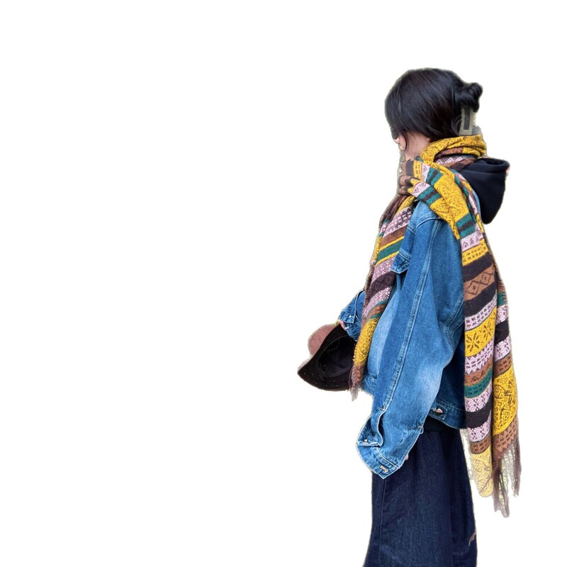 新疆云南旅游穿搭披肩外搭围巾女秋冬高级感大西北民族风斗篷披风|undefined