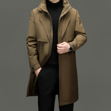 羽绒服男士中长款白鸭绒2024秋冬季新款加厚潮流休闲男装风衣外套