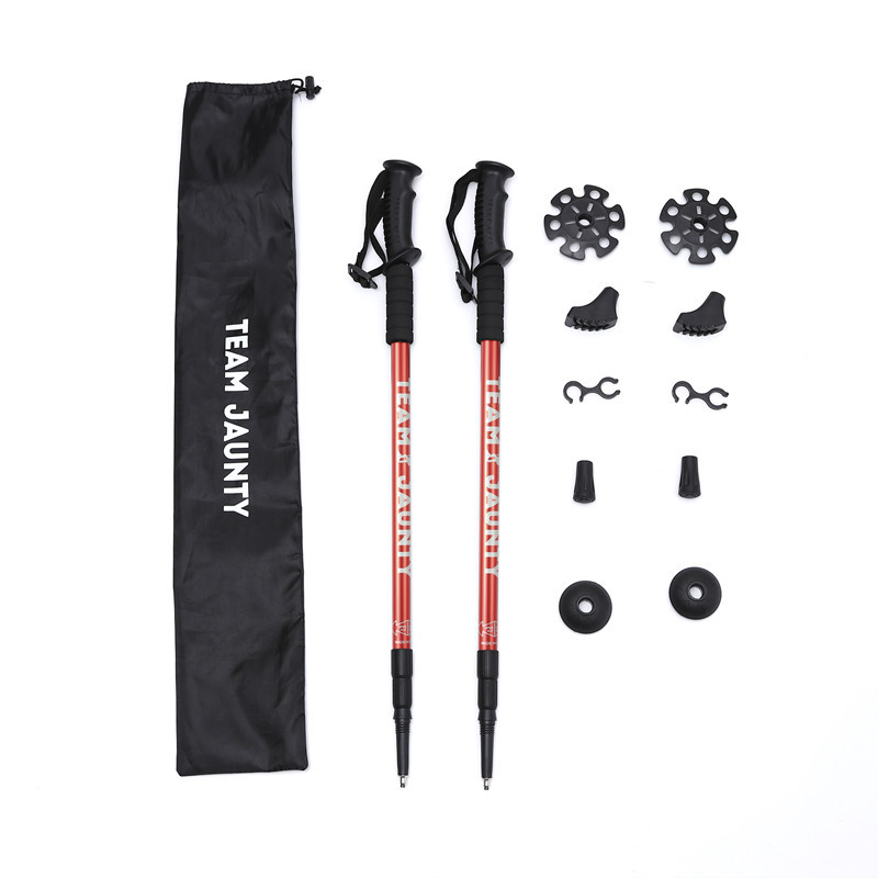 Trekking-Set, dreiteiliger Wanderstock mit geradem Griff, stoßdämpfender Konstruktion_voghion.com