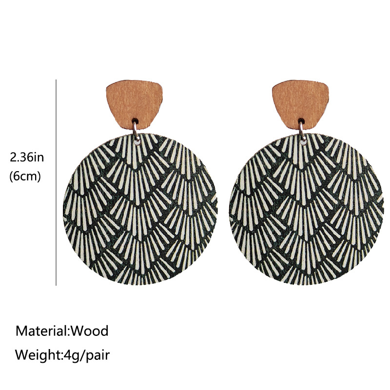 1 Pair Bohemian Flower Wood Women's Drop Earrings display picture 1