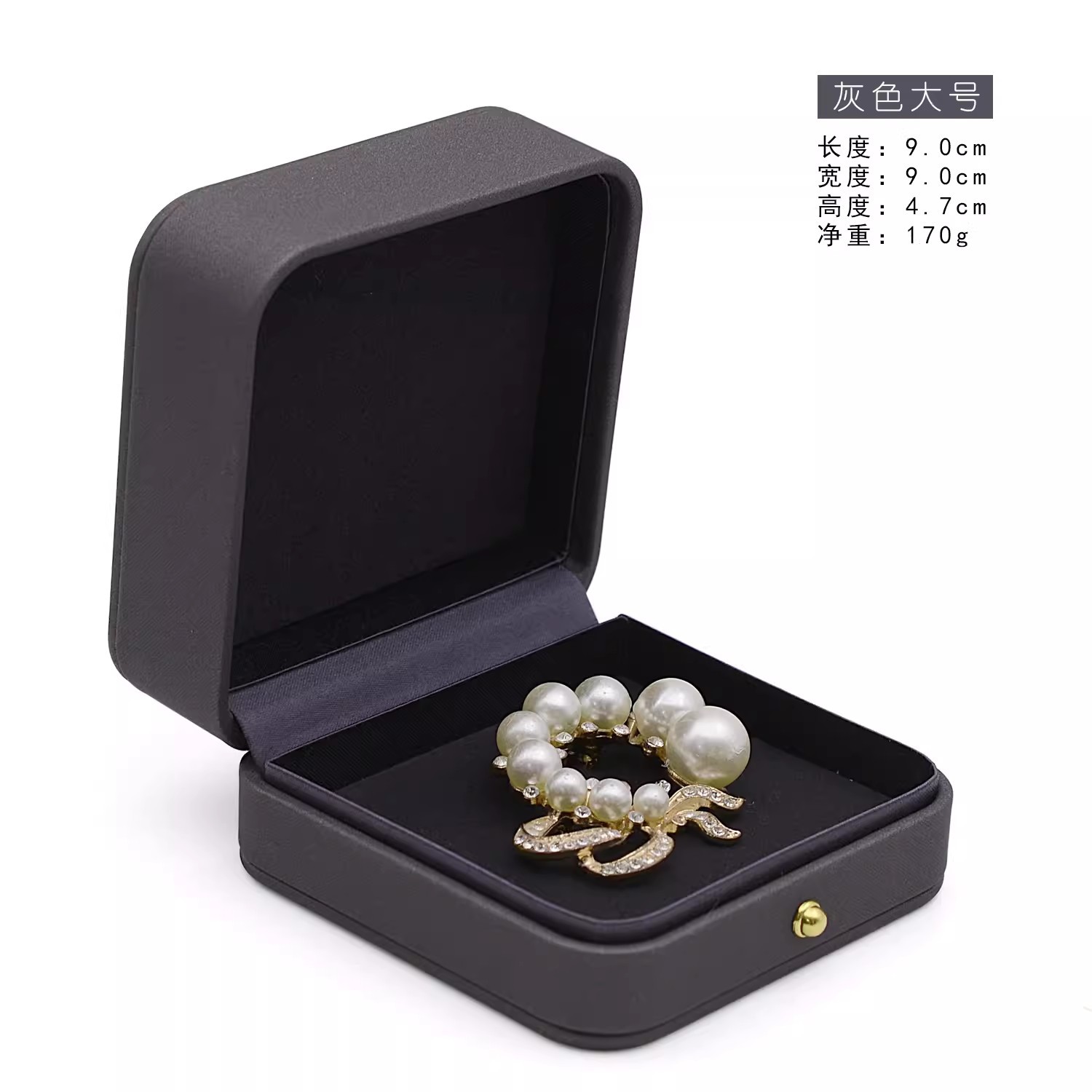 Caja de broche de botón de oro Caja de medallas Caja de embalaje de joyas Caja de anillo ancho Caja de insignia puede imprimirse en pequeñas cantidades Logo