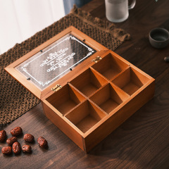 ZAKKA 6 正方形レトロ木製デスクトップ収納ボックスアクリルジュエリーイヤリング日本製無垢材収納ボックス