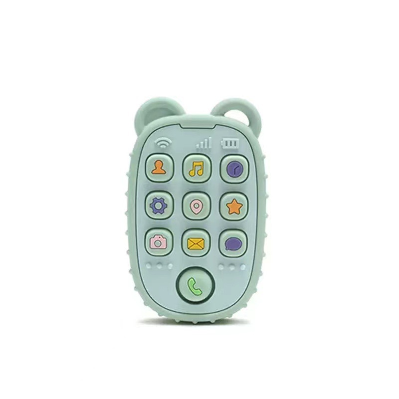 Pequeño oso control remoto goma de diente para niños goma de mordida para calmar anti-comer artefacto de mano de grado alimenticio silicona juguete de apetito