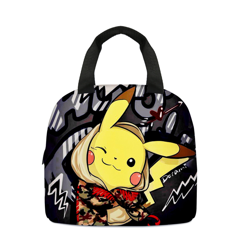 ランチバッグ ポケモン風 漫画柄 ハンドバッグ 学生用 ランチバッグ 保温バッグ アルミ箔弁当袋|undefined